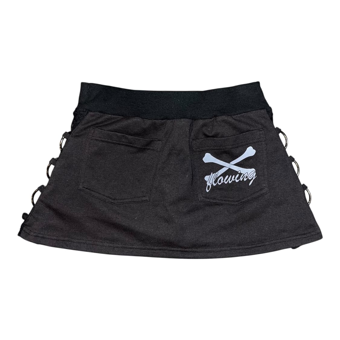 사이드 레이스 링 십자참 왕단추 밴딩 스커트 펑크y2k갸루 상품이미지4