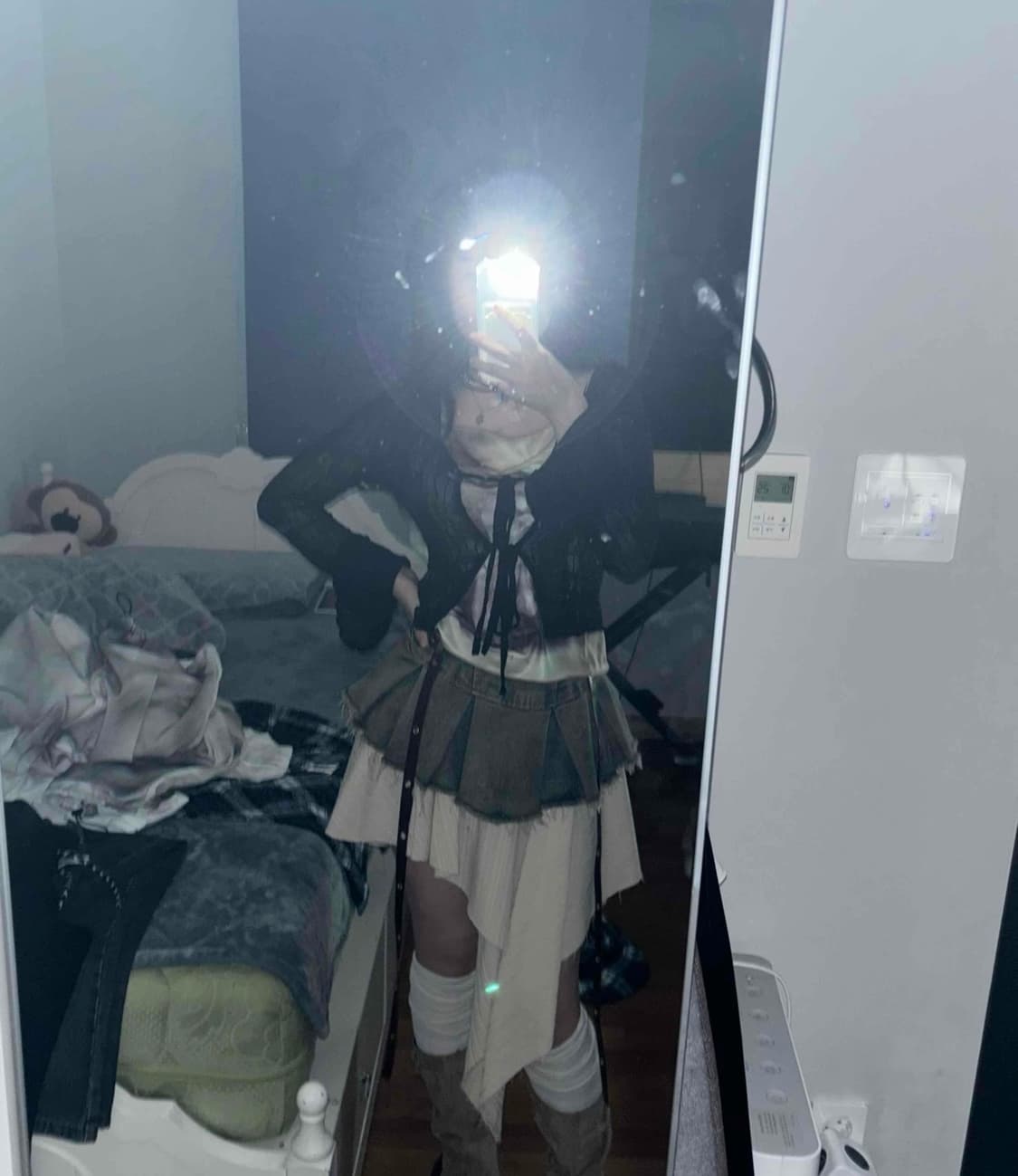 언발 데님 스커트 상품이미지1