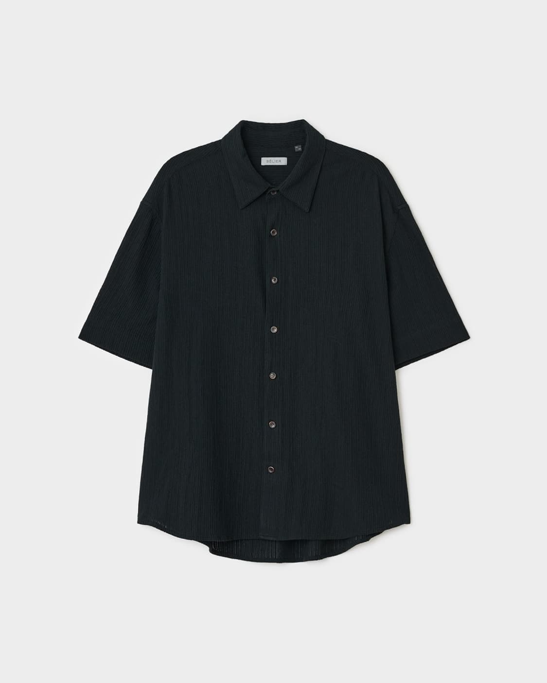 벨리에 서피스 숏 슬리브 셔츠 시어 블랙 상품이미지1