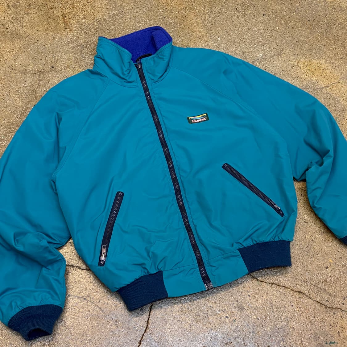 레어 80s Made in USA 엘엘빈 안감 플리스 바람막이 자켓 상품이미지2