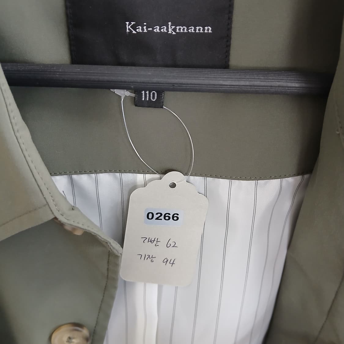 카이아크만 라운드 칼라 오버핏 코트 카키 상품이미지9