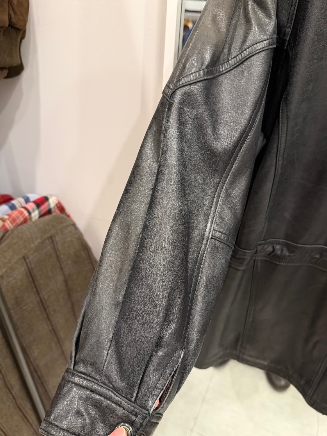 90s Vtg 빈티지 쉽스킨 무스탕 레더 자켓 상품이미지6