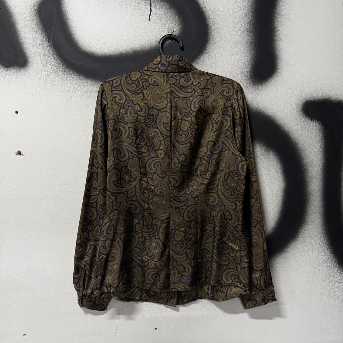 VTG 빈티지 실크 페이즐리 패턴 핀턱 긴팔 셔츠 상품이미지2