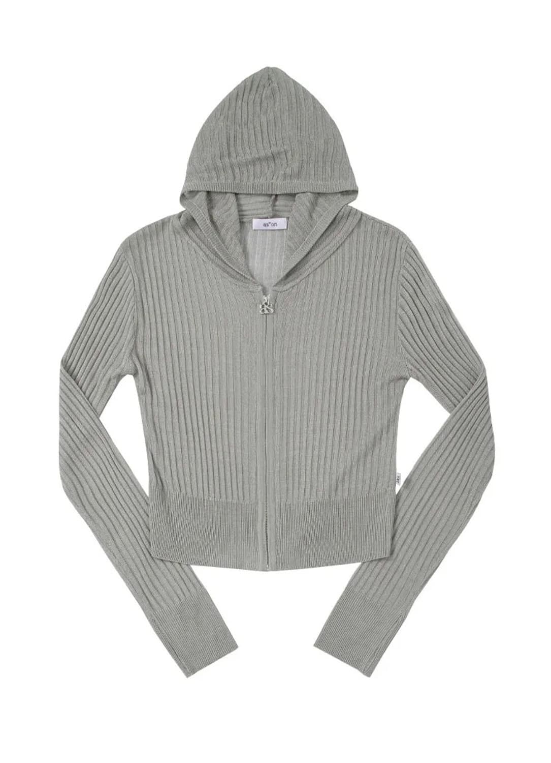 애즈온 NADIA SUMMER KNIT ZIP-UP 나디아 카키그레이 상품이미지1