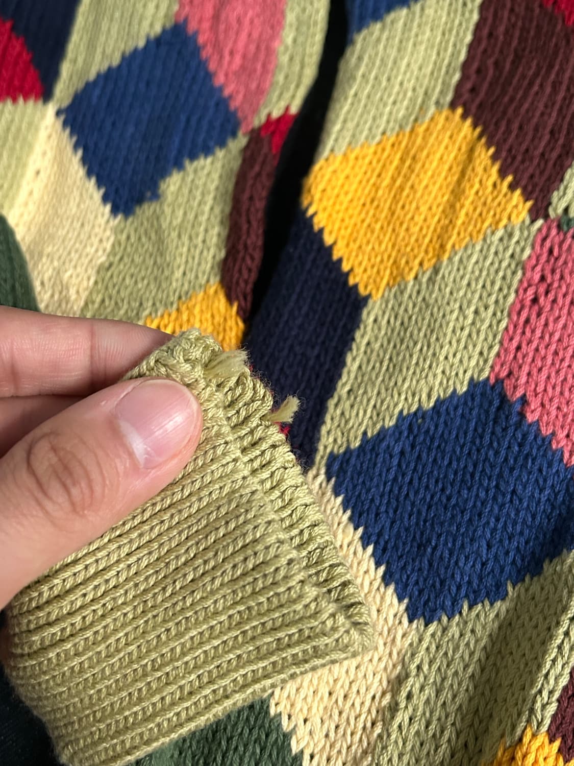 8~90s 빈티지 3D 큐브 패턴 니트 상품이미지8