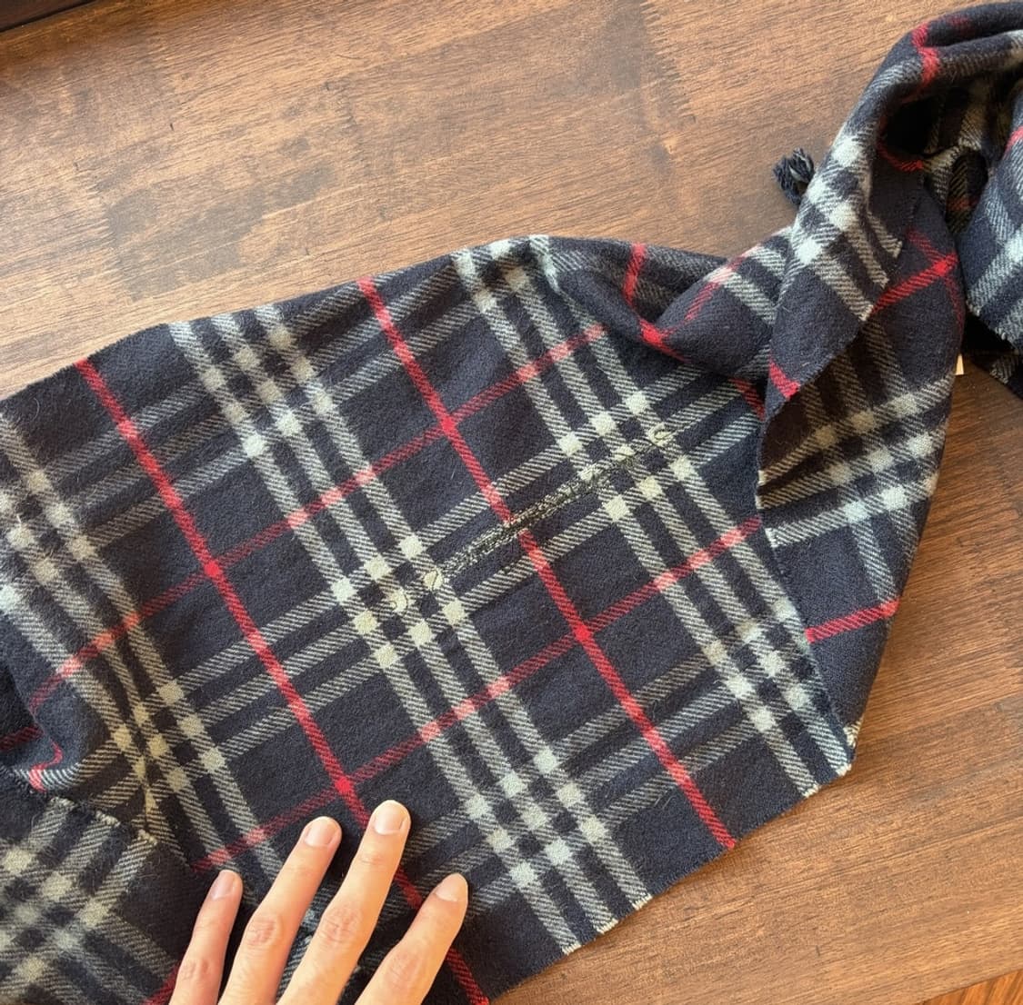 15374 - 버버리 네이비 노바 체크 캐시미어 머플러 (캐시미어 100 상품이미지5