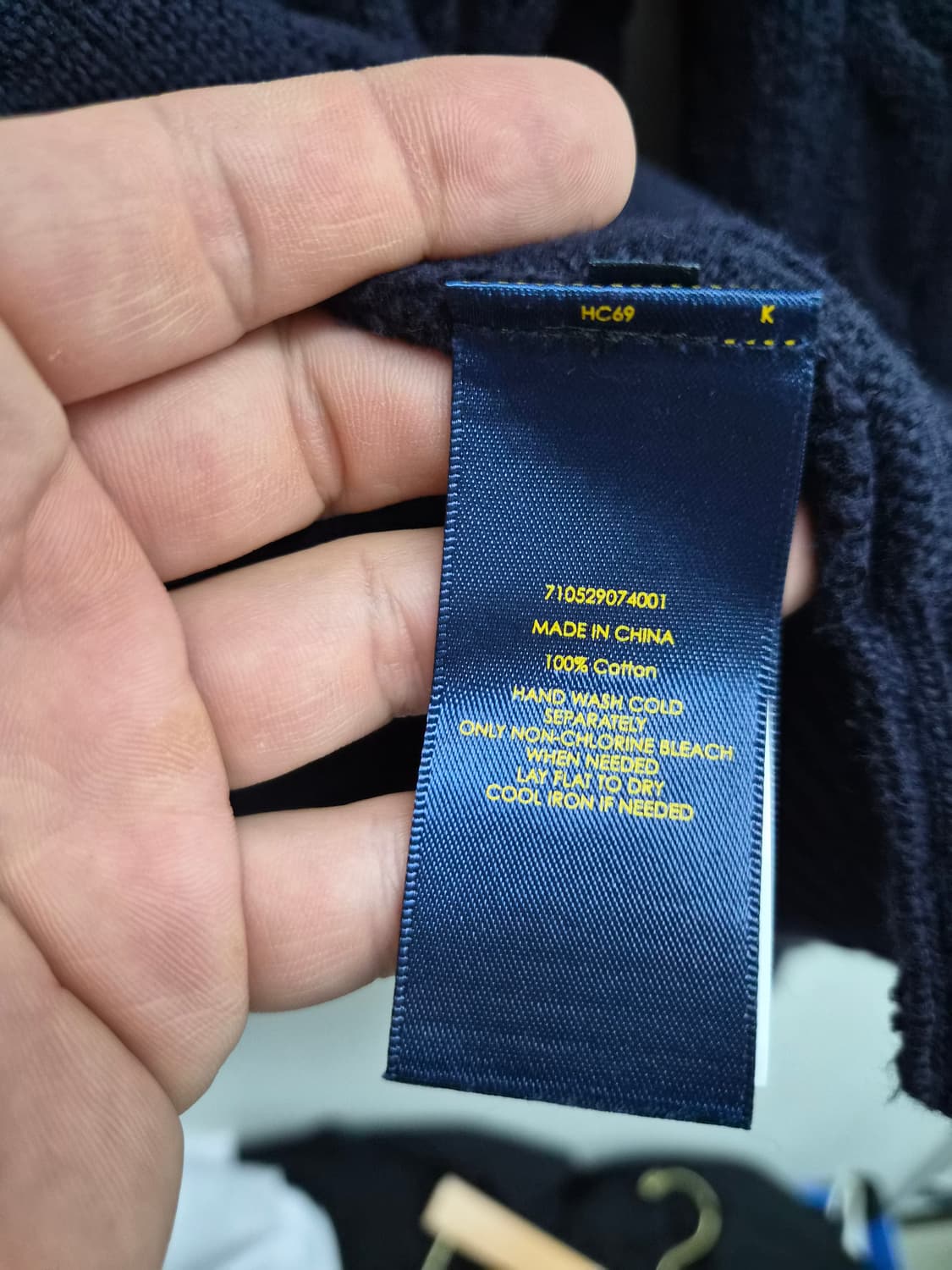 XXL) 폴로 랄프로렌 케이블 니트 네이비 팝니다 상품이미지5