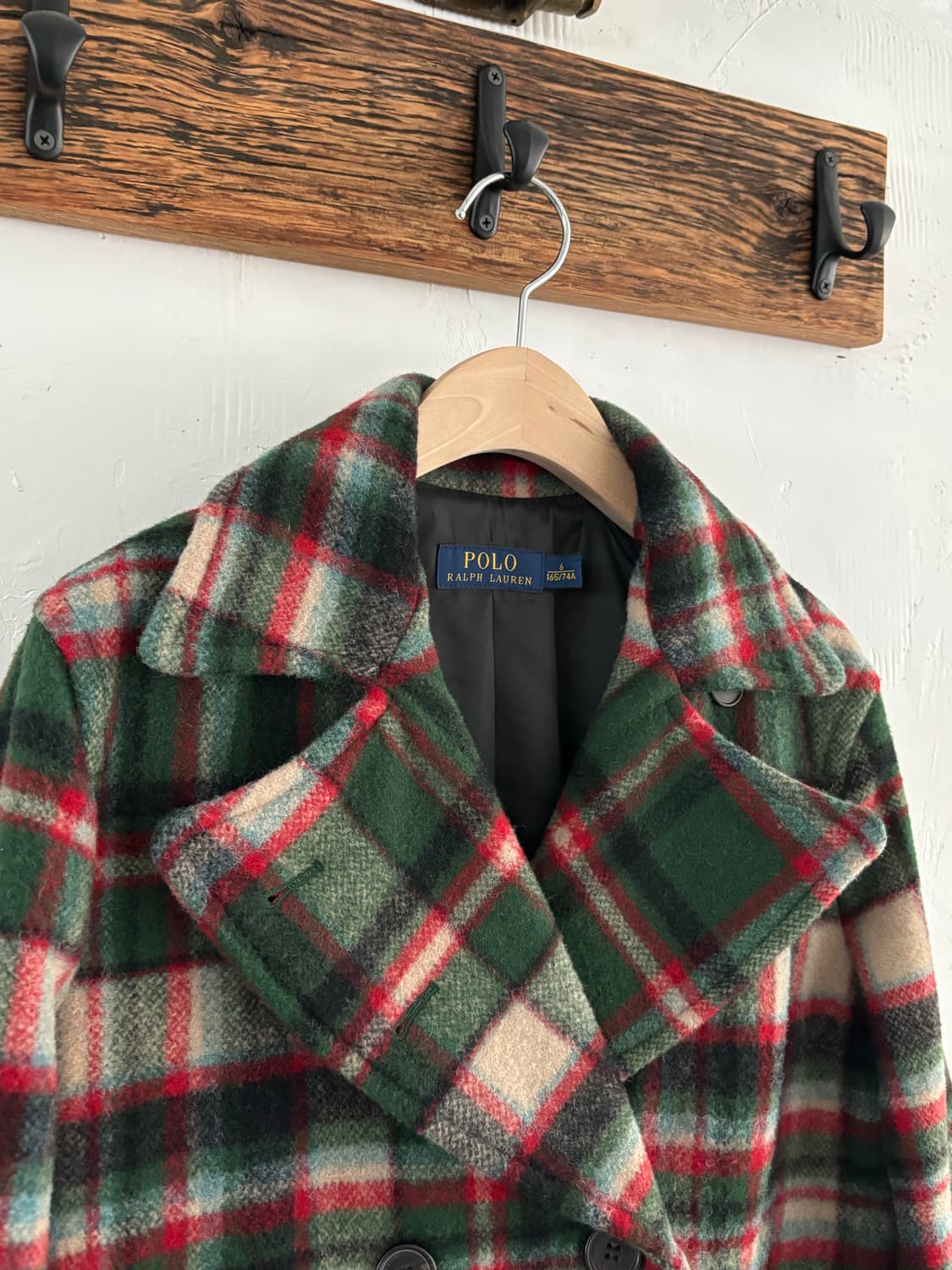 Polo 폴로 랄프로렌 신형 플래드 울 크롭 헌츠맨 코트 상품이미지6