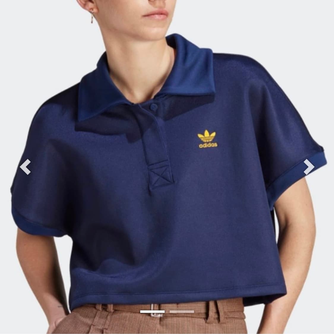 아디다스 크롭 카라티 네이비 XS-S 상품이미지2