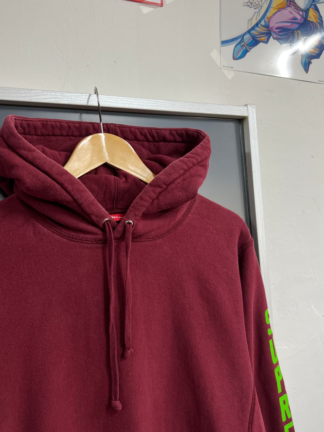 16ss Supreme 슈프림 안티히어로 버건디 기모 풀오버 후드티 상품이미지2