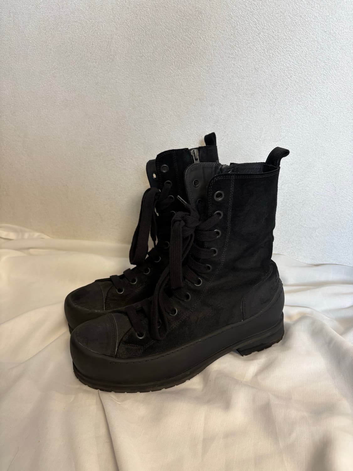 Ann Demeulemeester 스웨이드 레더 레이스업 부츠 39  상품이미지4