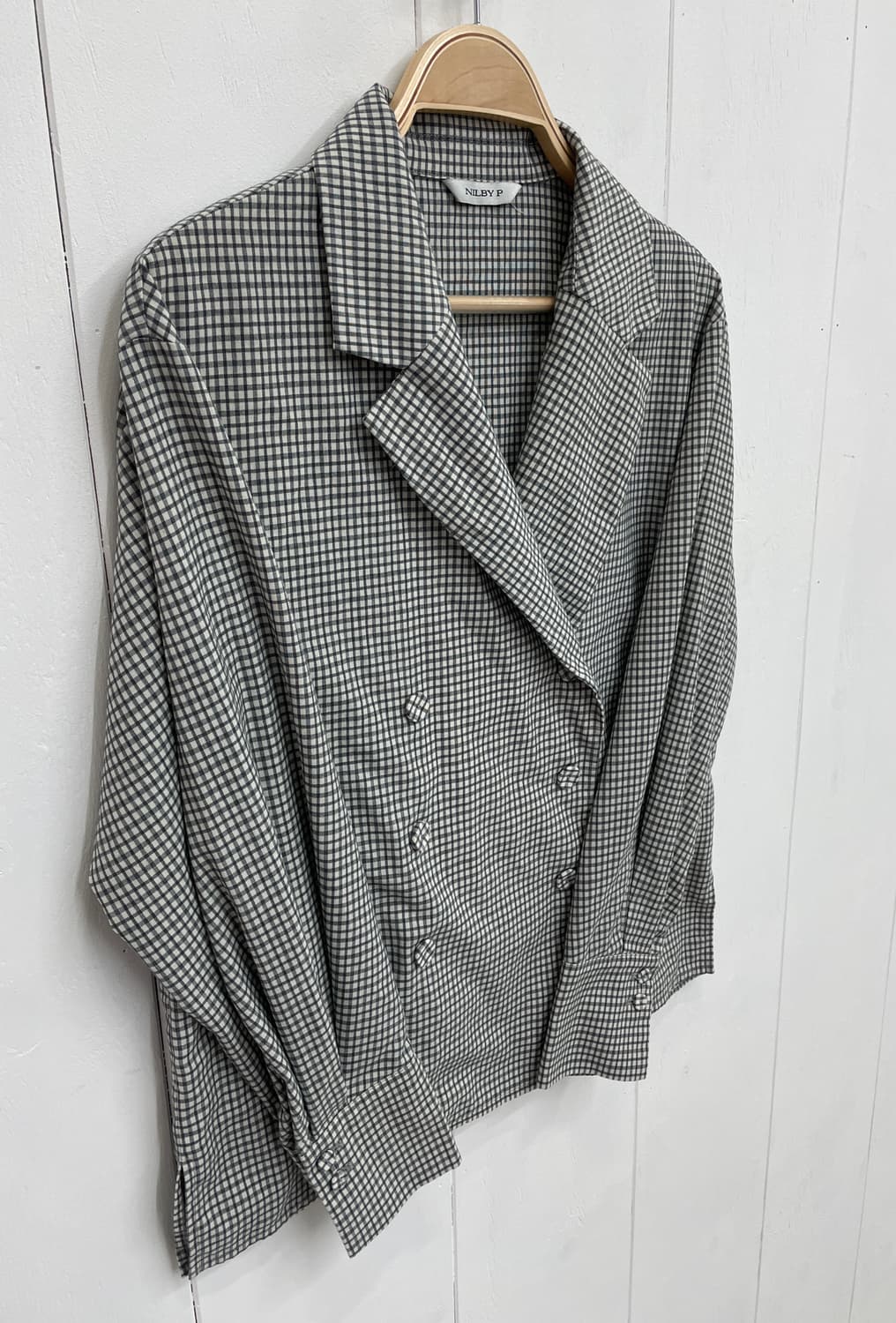 닐바이피(NILBY P) 체크 더블 셔츠 자켓 상품이미지3