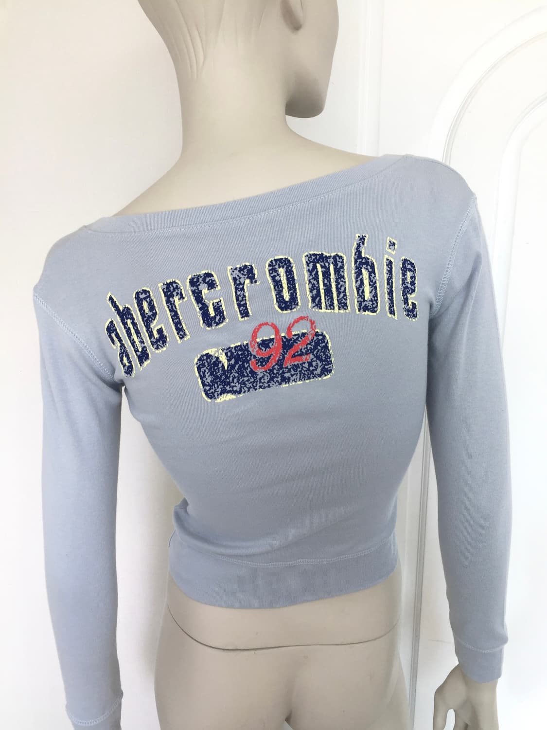 Back Lettering Slim Blue Top 상품이미지3