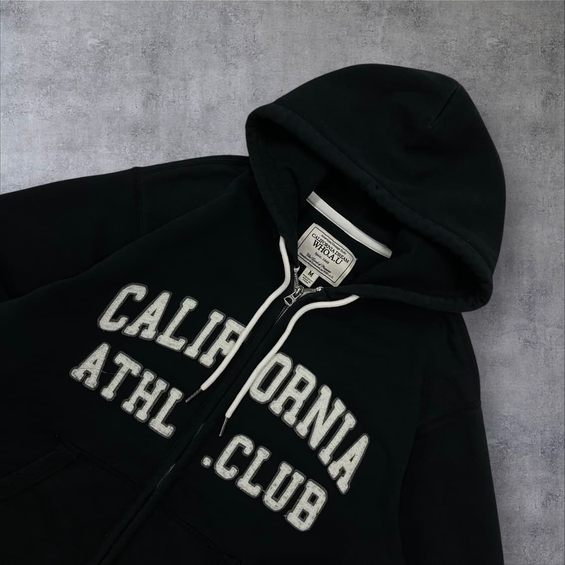 후아유 스펠아웃 블랙 후드 집업 상품이미지2