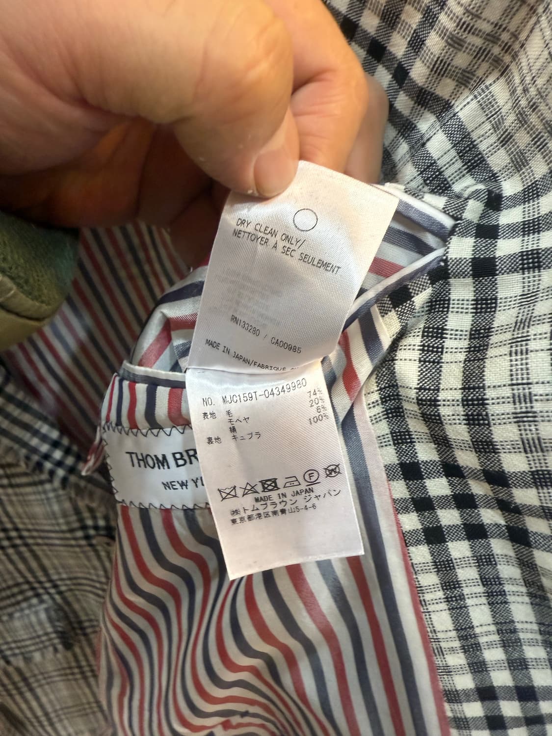 3/100 정품 톰브라운 사선 체크 자켓 팝니다 상품이미지6