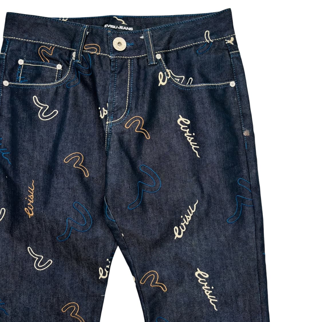 에비수 멀티 자수 패턴 데님 팬츠 34 inch 상품이미지2