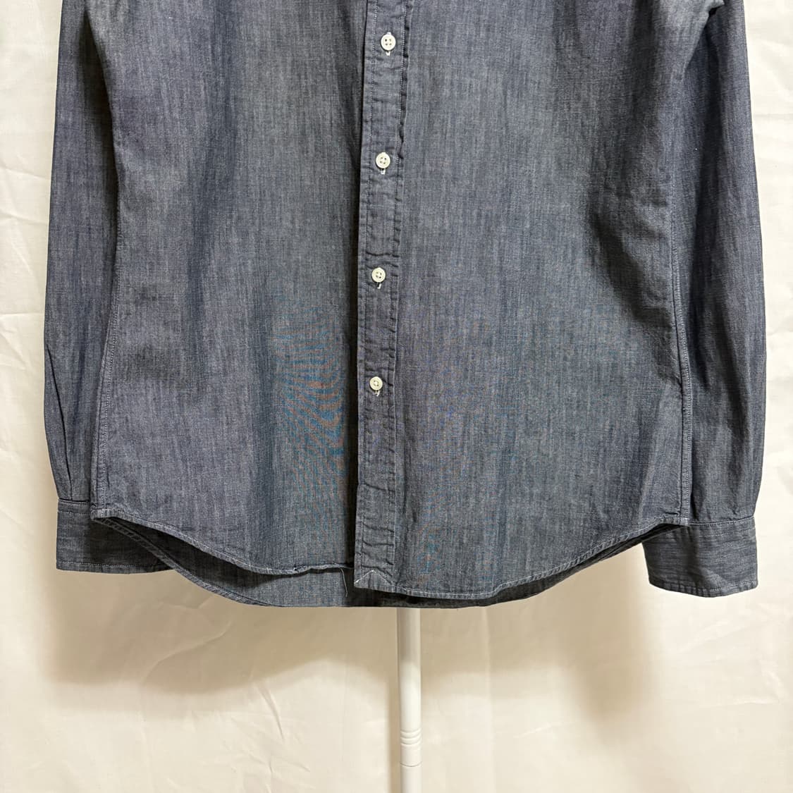 폴로 랄프로렌 슬림핏 샴브레이 셔츠 / 블랙, M 상품이미지3