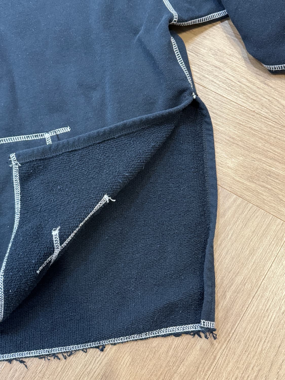 지에다 비대칭 후디 - 블랙 2사이즈 상품이미지9