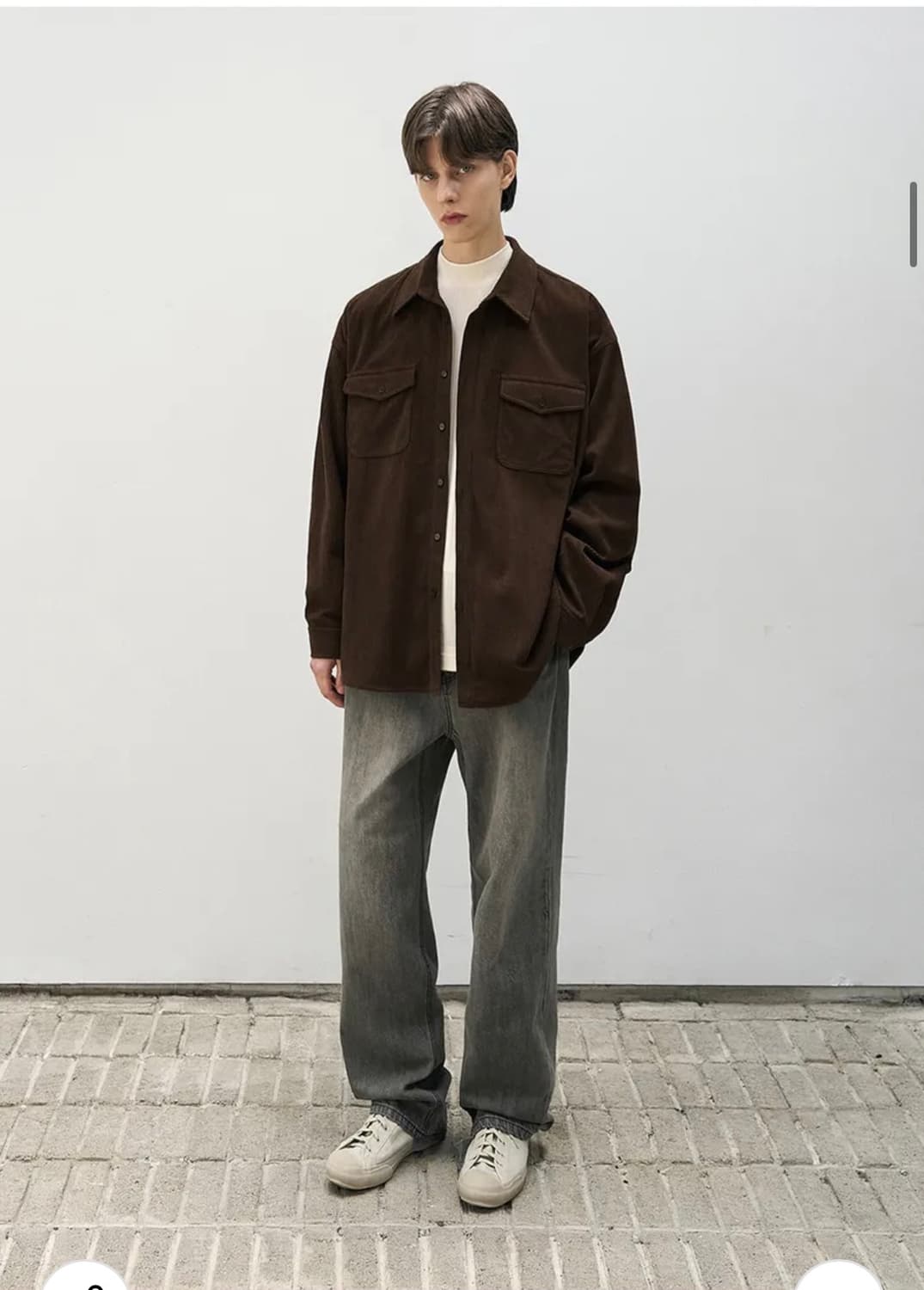 (새상품)(XL) 드로우핏 오버사이즈 코듀로이 알렉스 셔츠 BROWN 상품이미지6