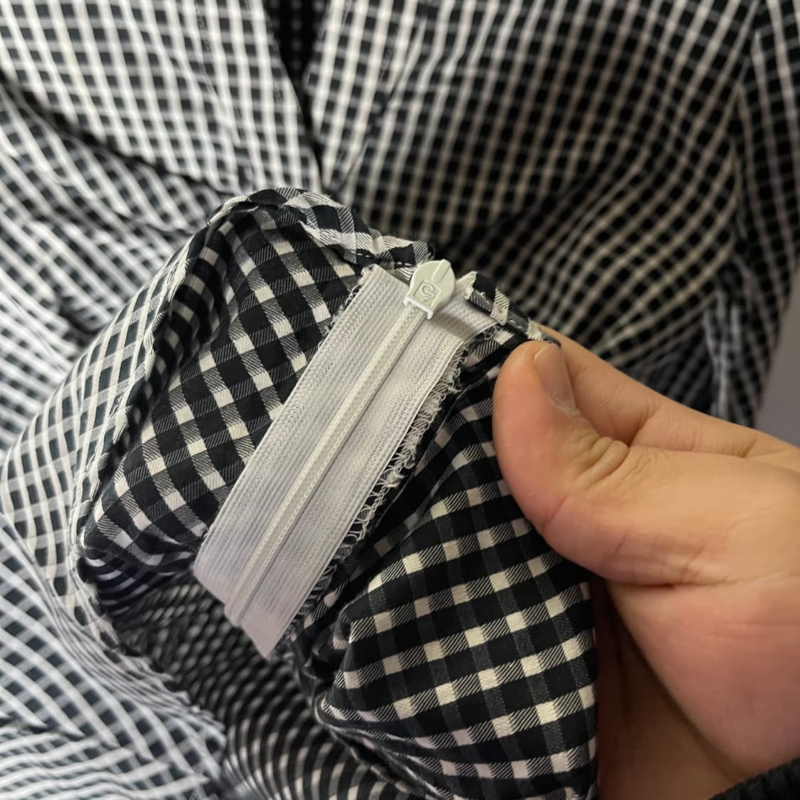 [Naracamic] 나라카미체 드레이프 체크 블라우스 상품이미지5