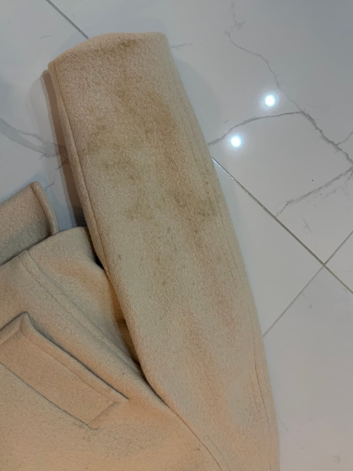 Le 르 알파카 하이넥 코트 자켓 크림색 상품이미지6