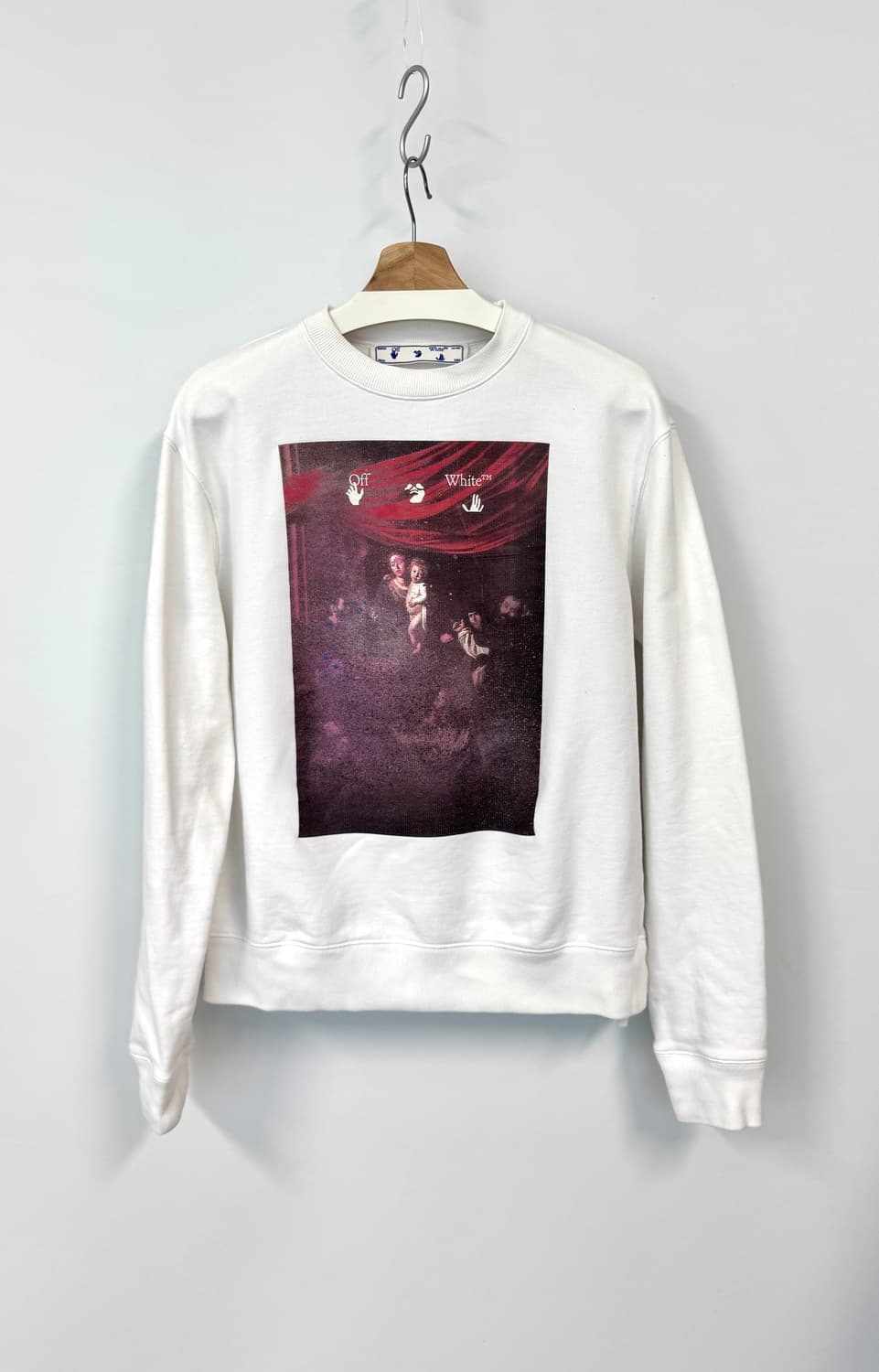 OFF WHITE 오프화이트 스프레이 카라바조 화이트 스웻셔츠 M 상품이미지2