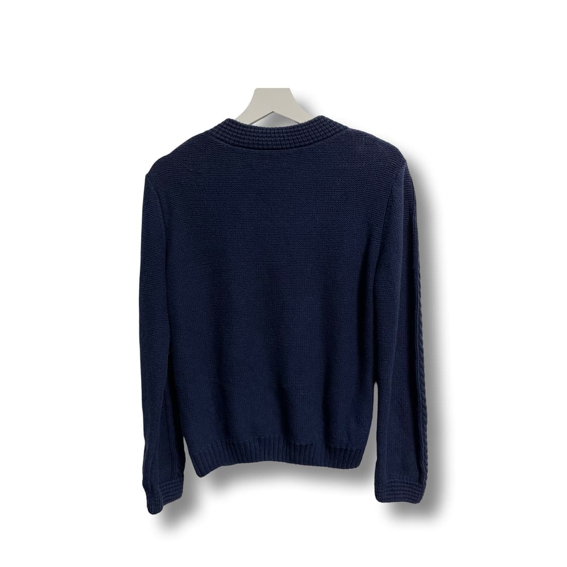 [42] 라코스테 빈티지 네이비 꽈배기 니트 집업 상품이미지5