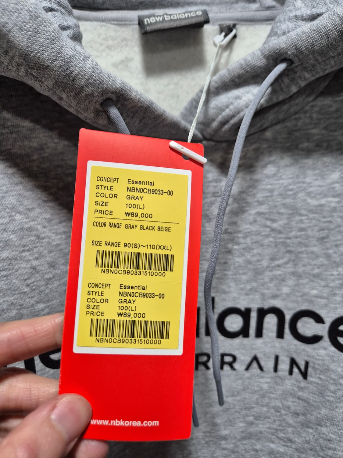 (세일)(새상품)뉴발란스 올 터레인 기모 후드티 그레이 상품이미지7