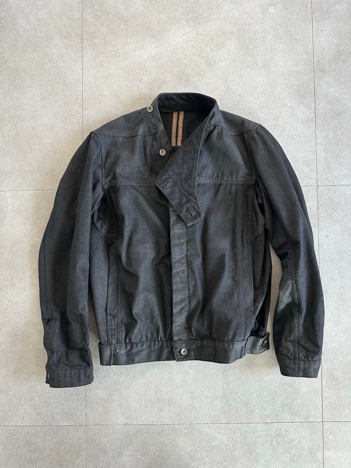 릭오웬스 슬레이브 왁스코팅 하이넥 자켓 상품이미지7