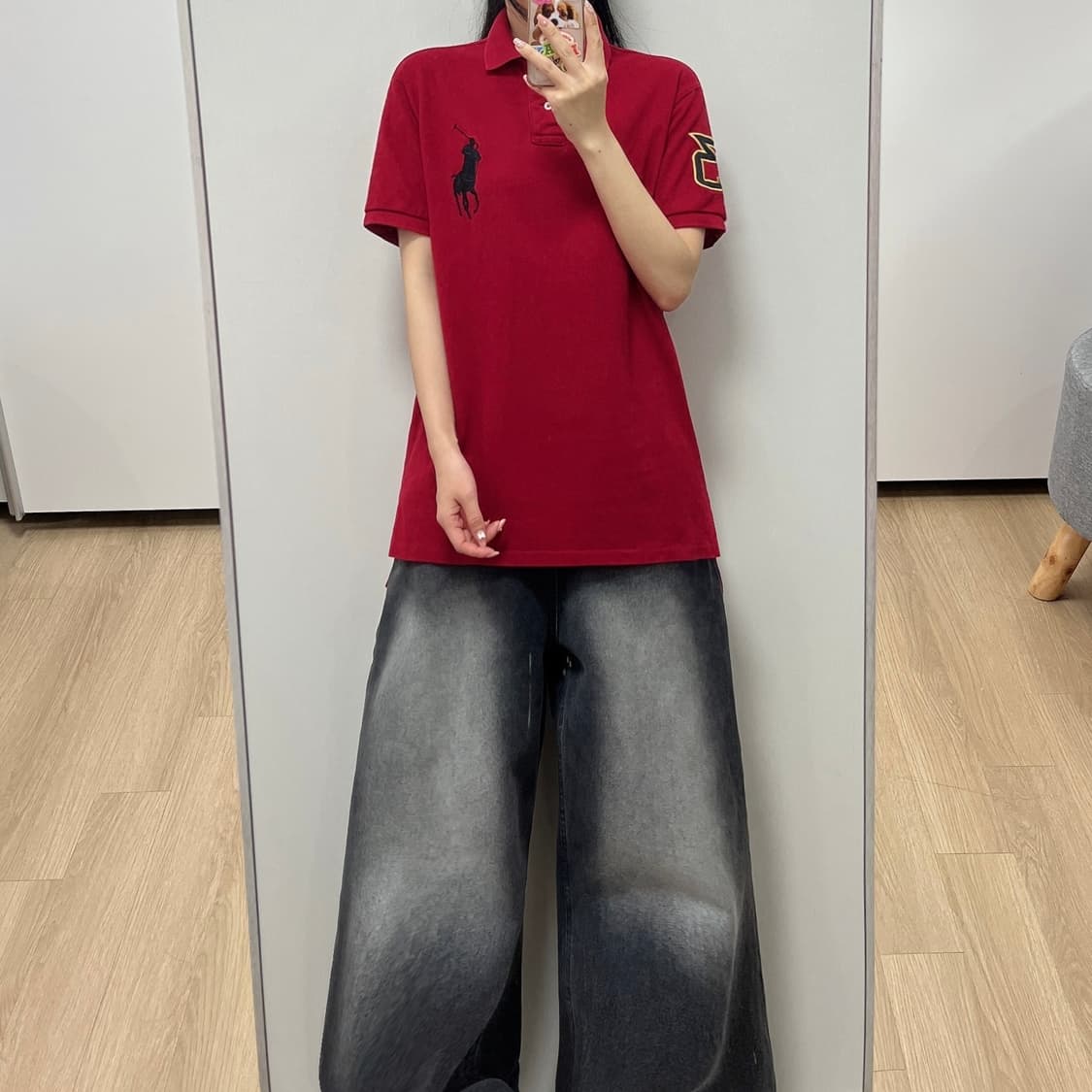 폴로 랄프로렌 빅포니 레드 카라 반팔 티셔츠 상품이미지1