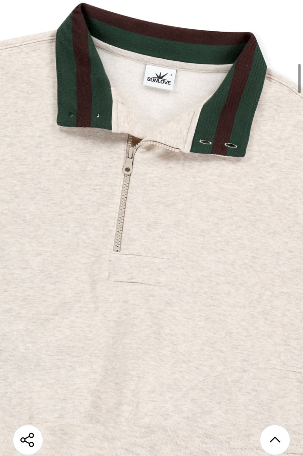 썬러브 하프집업 맨투맨 헤더 오트밀 XL 새상품 상품이미지5