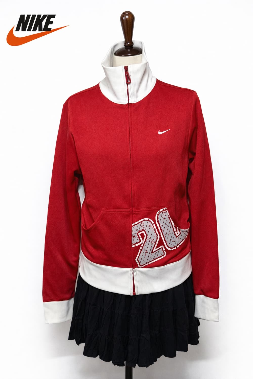 나이키 y2k 빈티지 레드 배색 트랙집업 M 상품이미지2