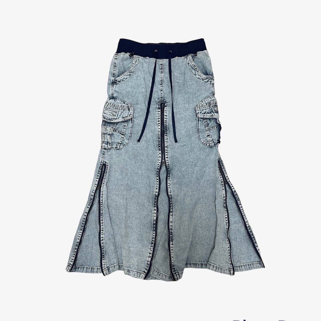 Denim cargo long skirt 상품이미지1