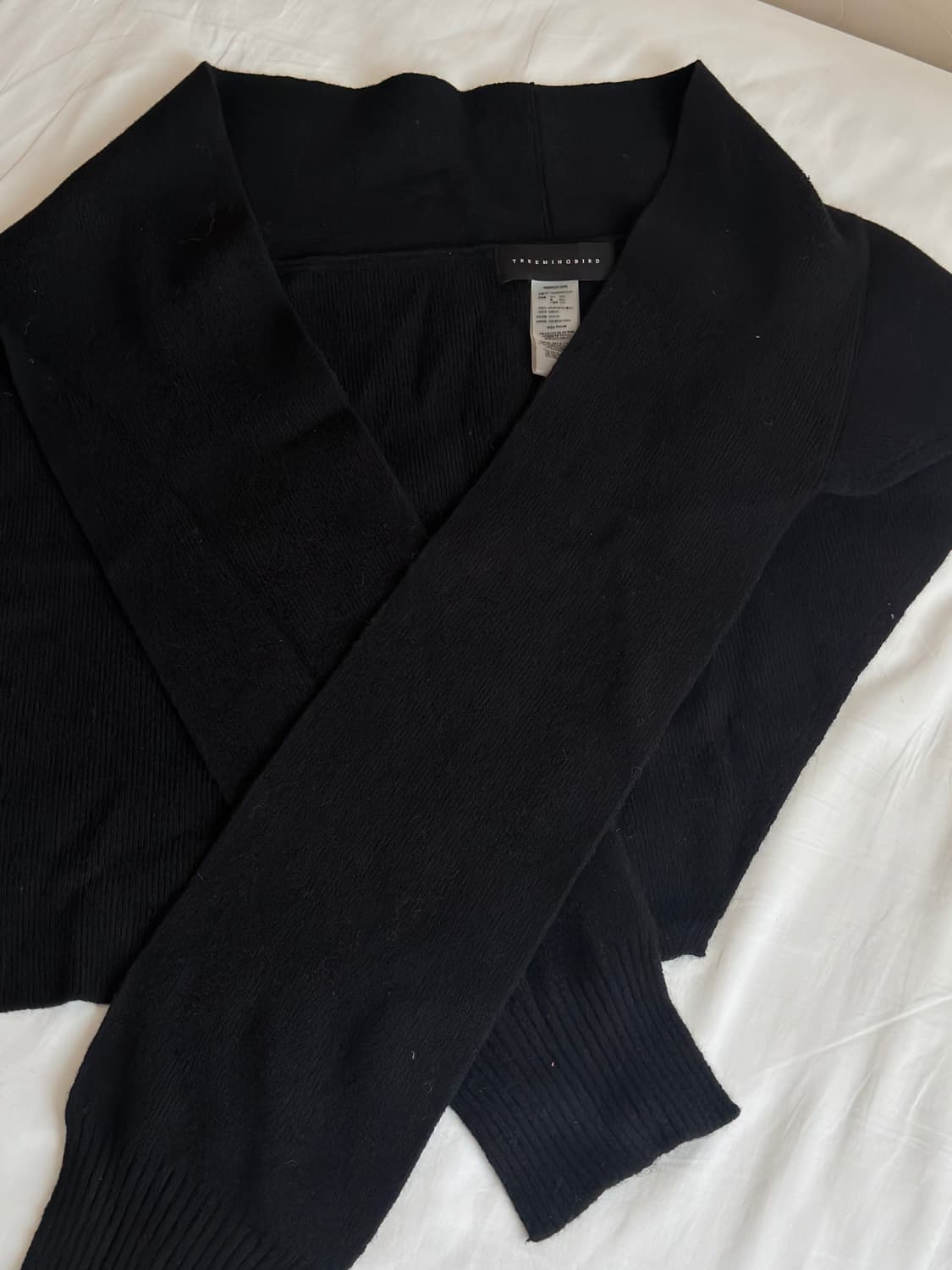 Cashmere Knit Layered Wrap [ Black ] 상품이미지2