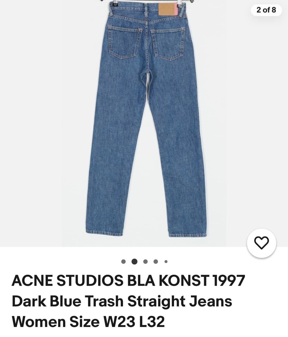 ACNE STUDIOS 아크네 1997 dark blue jeans 상품이미지2