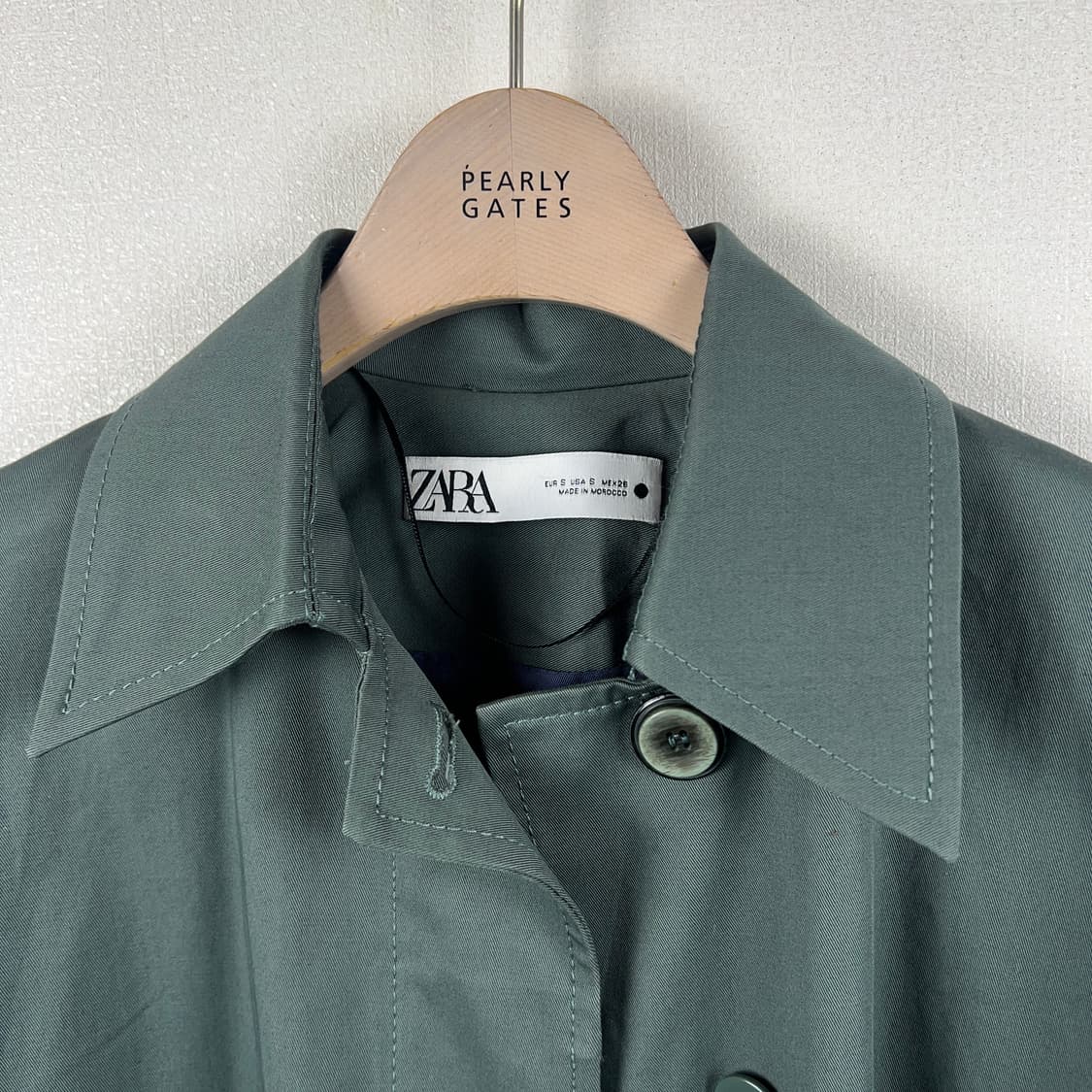 자라 ZARA 여성 맥코트 오버핏 롱 트렌치코트 카키 상품이미지4