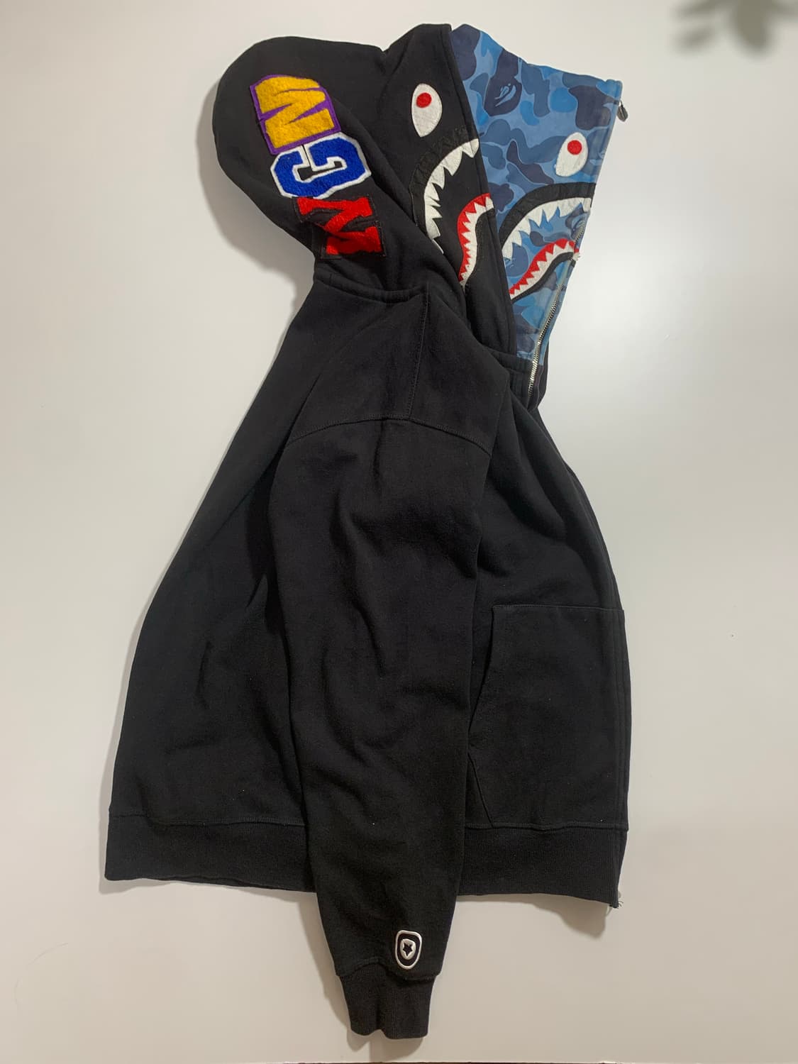 BAPE 샤크 후드집업 XL 블랙 상품이미지3