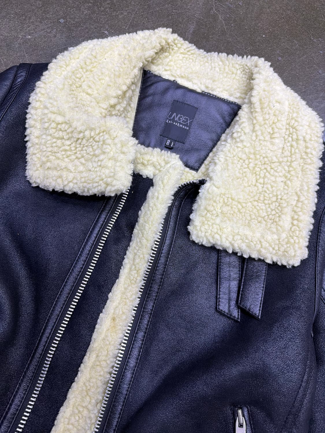 카이아크만 B-3 무스탕 자켓 블랙 L 상품이미지3