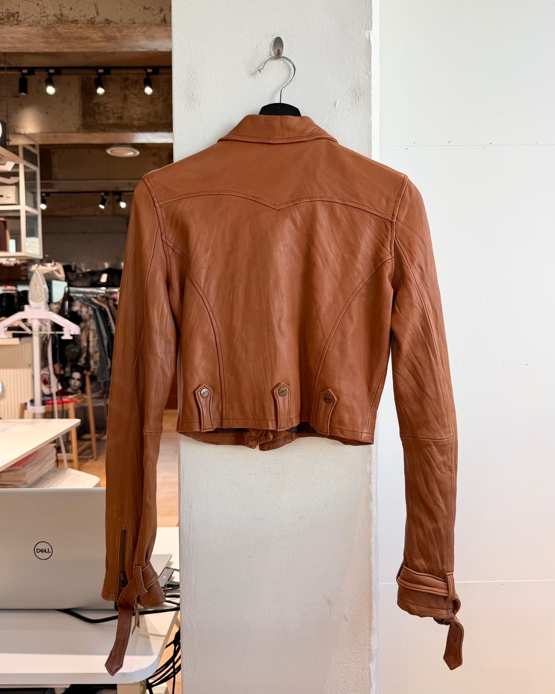 i -jeans 브라운 크롭 레더 자켓 상품이미지7