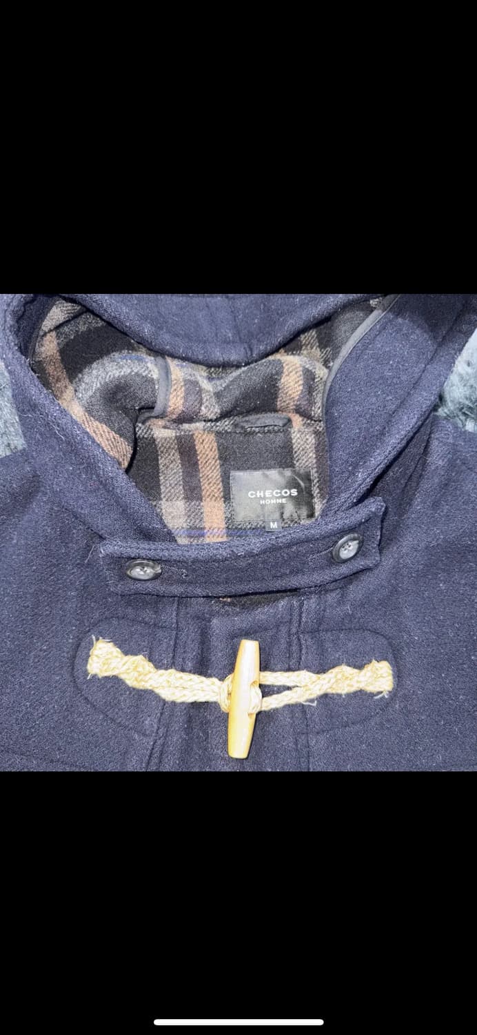 투티/0083 CHECOS HOMME 후드 떡볶이 더플 코트 네이비 상품이미지5