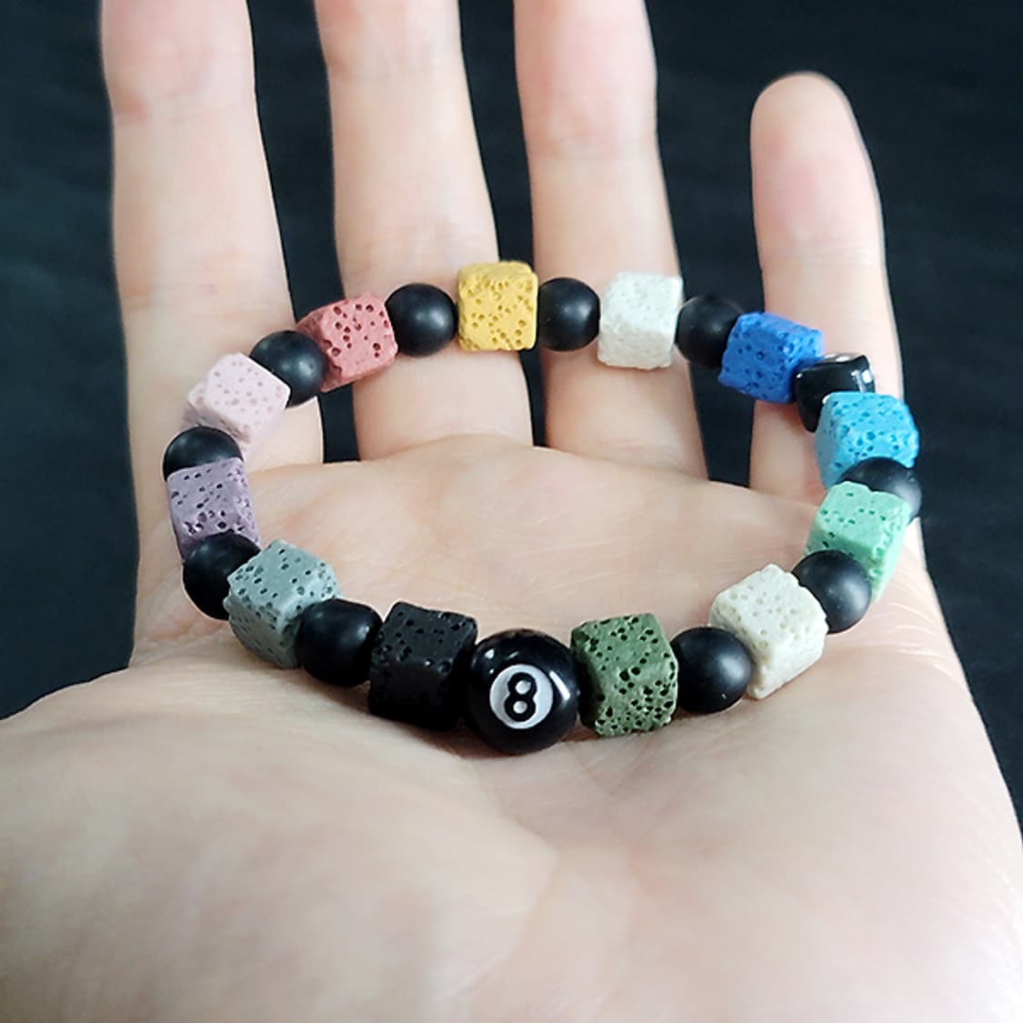 Astra8 바솔트 10mm 남자 빈티지 원석 팔찌 상품이미지5