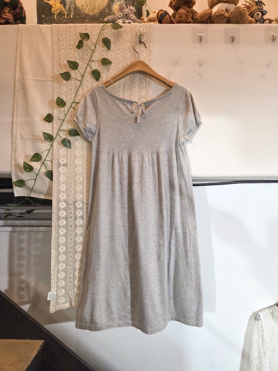 그레이 반팔 니트 원피스 상품이미지4