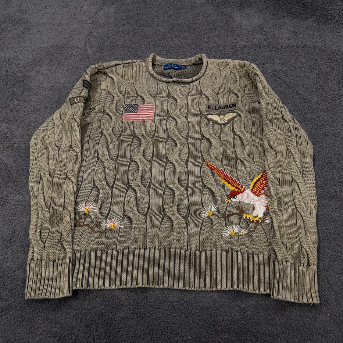 [정품/M] 폴로랄프로렌 자수 케이블 꽈배기 니트 상품이미지2