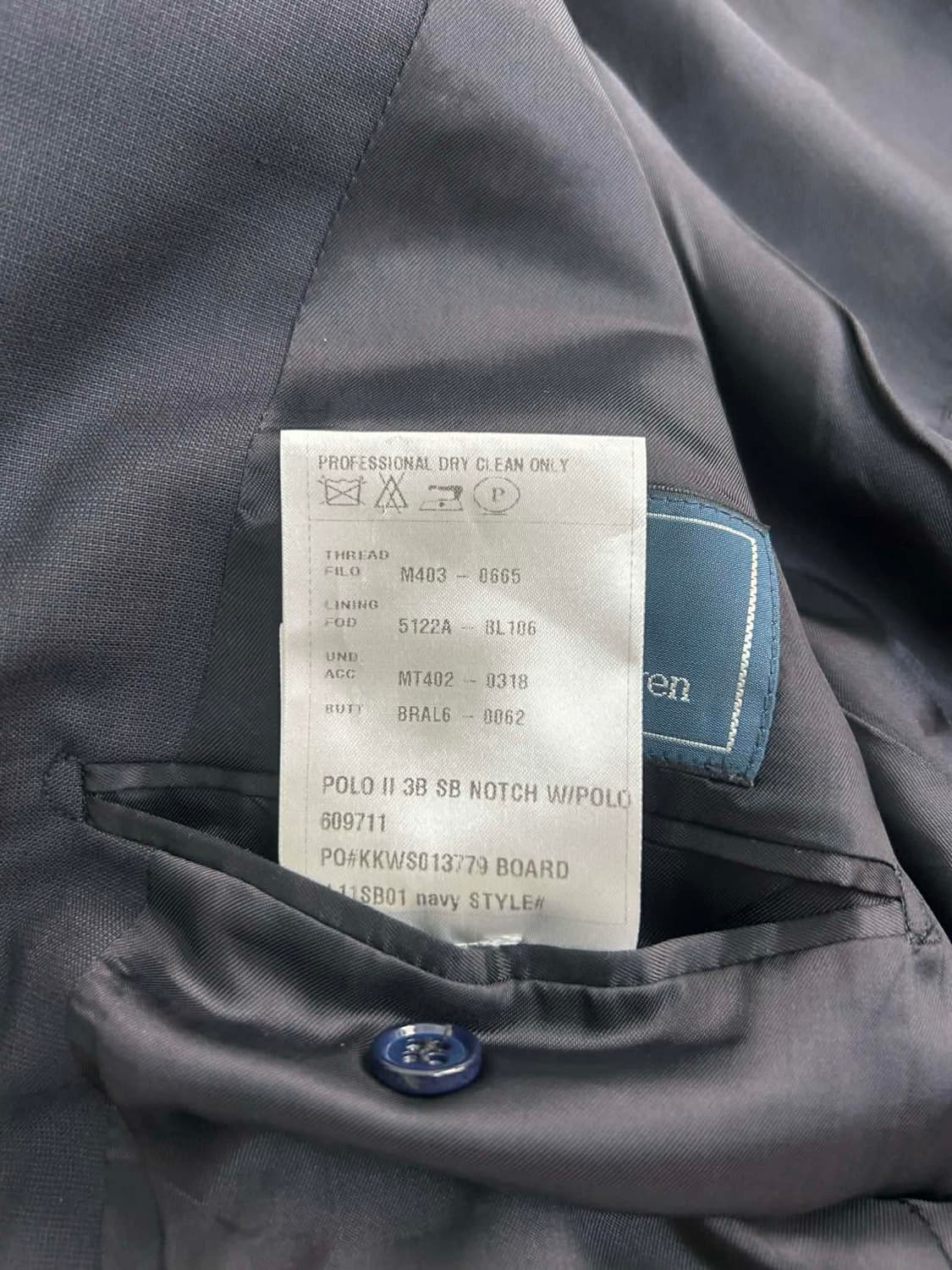 [48] 폴로 랄프로렌 네이비 울 3버튼 이태리 블레이져 자켓 상품이미지4