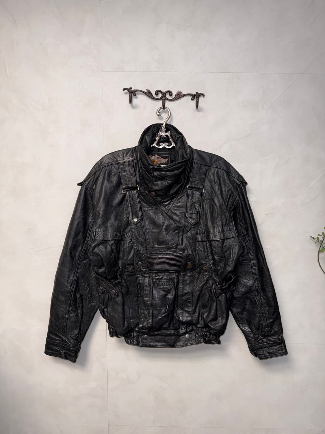 Bikers leather high buckle neck bomber 상품이미지1