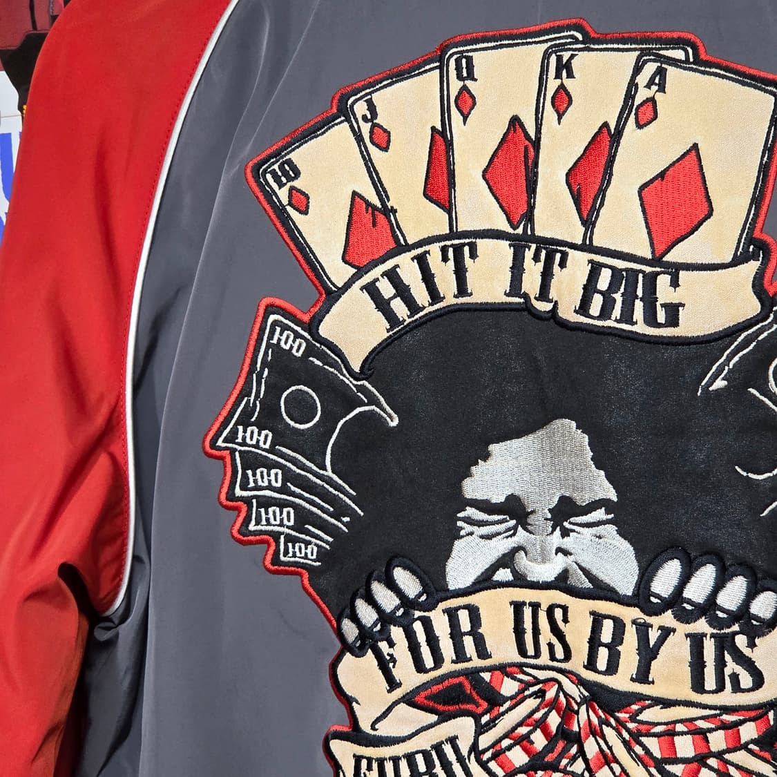 후부 자수 패치 누빔 바람막이 바시티 자켓 상품이미지3