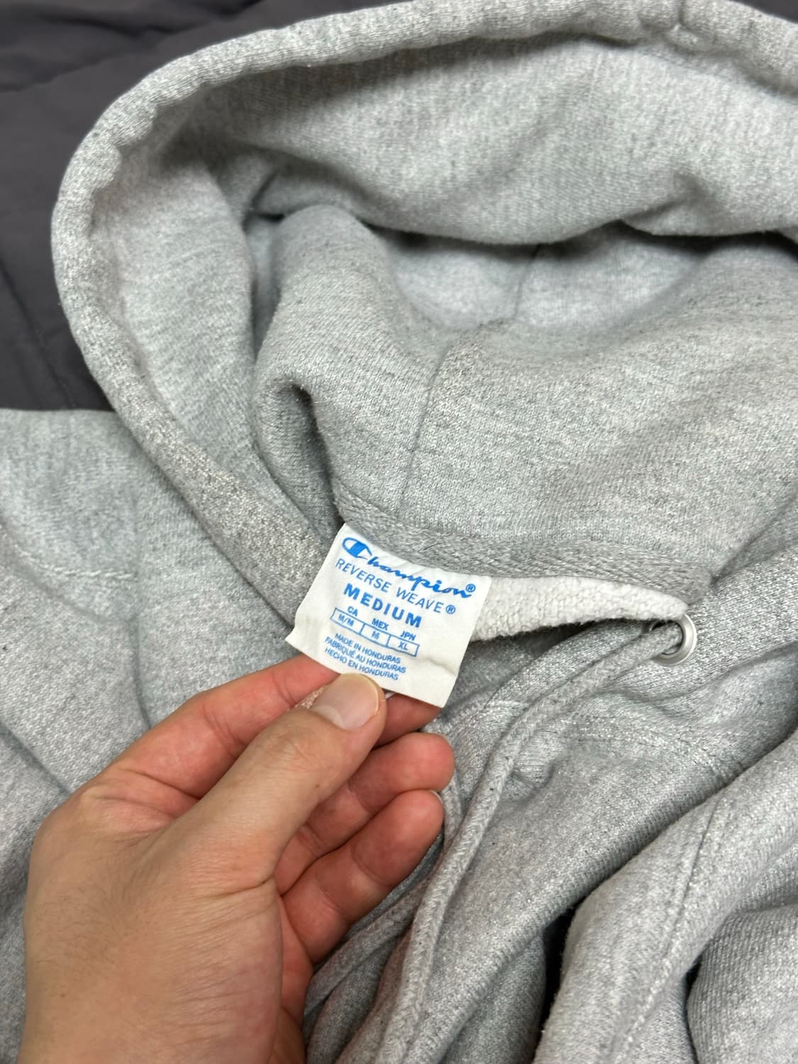 JP 챔피온 리버스위브 블루텍 그레이 후드티 라지 상품이미지8