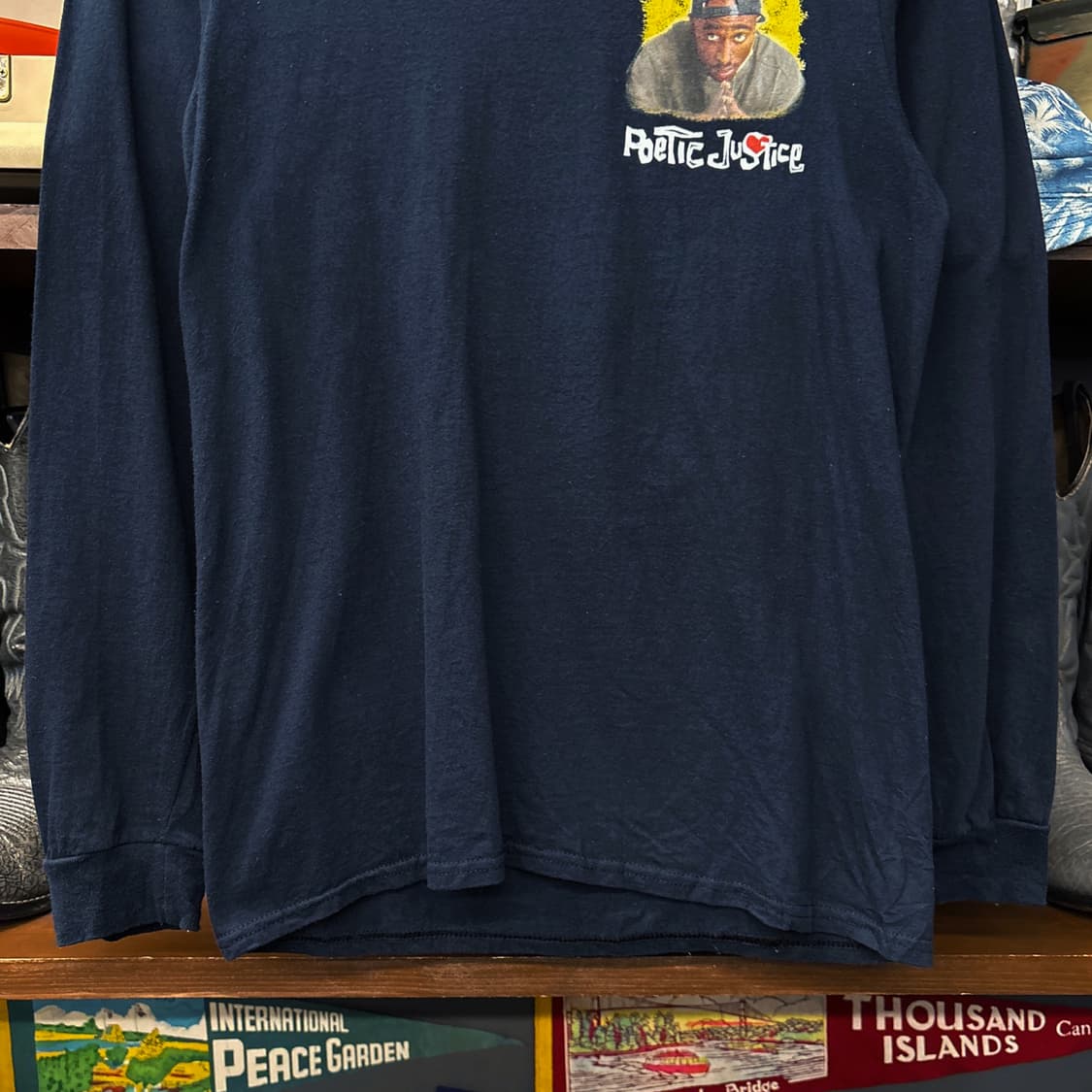 포이틱 저스티스 2Pac 그래픽 롱슬리브 티셔츠 N1263 상품이미지4