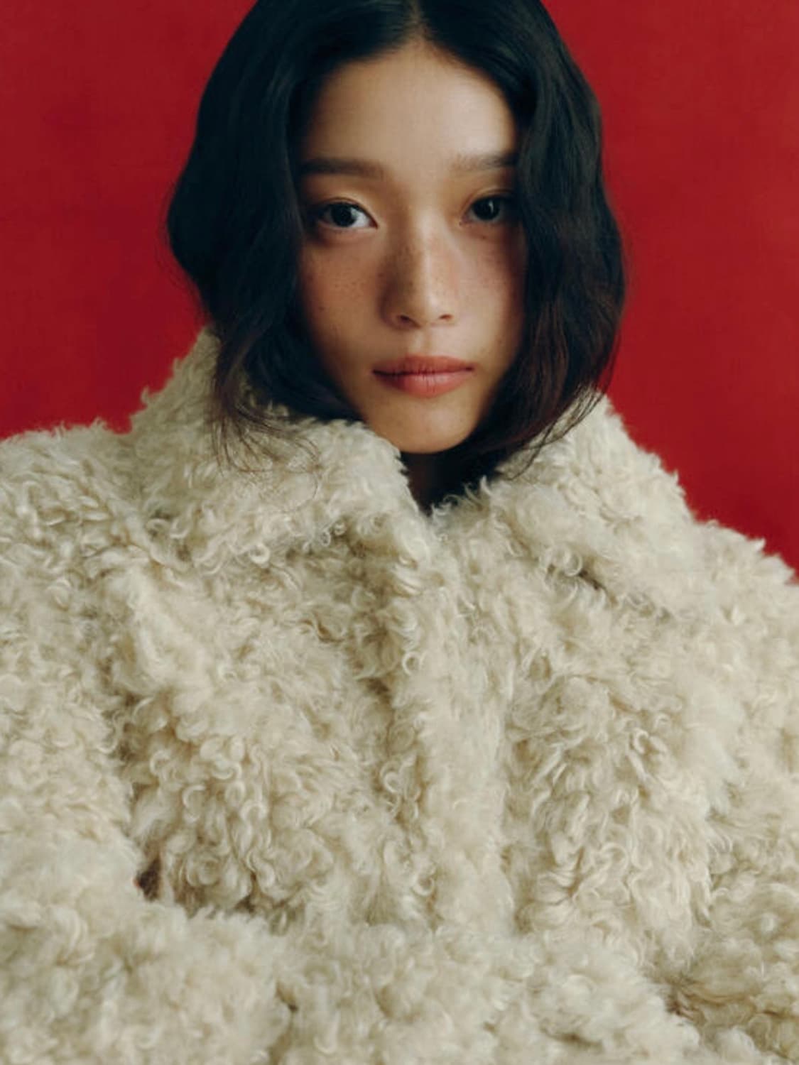 포 유어 아이즈 온리 - 리코 컬리 퍼 자켓 (베이지) 상품이미지3