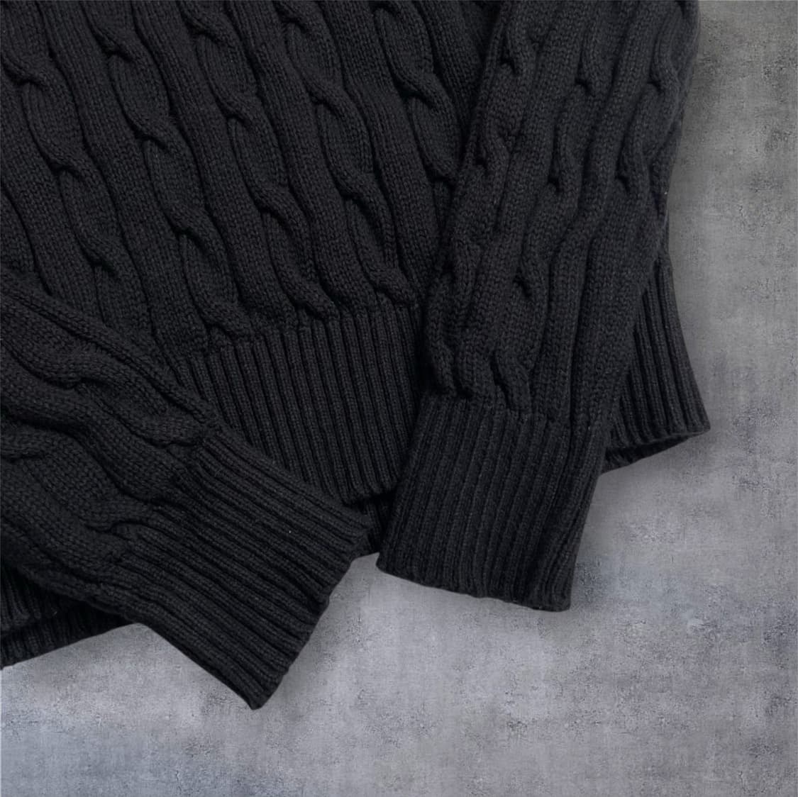 폴로 랄프로렌 블랙 케이블 브이넥 니트 M 상품이미지4